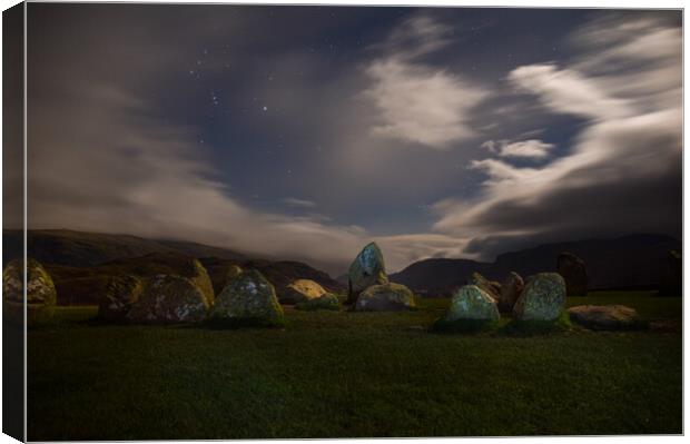 Castlerigg Stone Circle by night Canvas Print by Gosia Niemczura