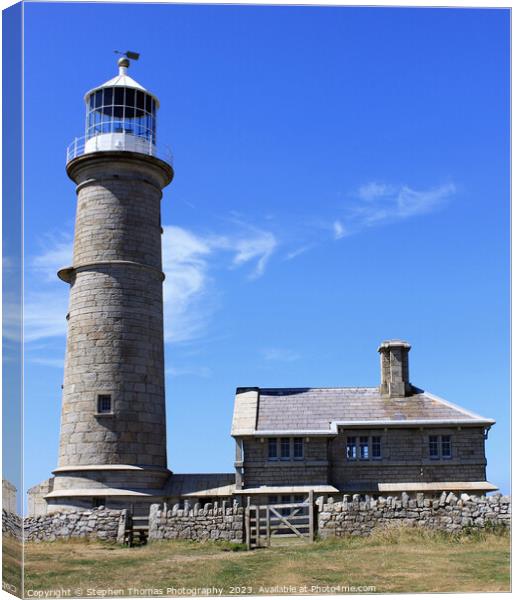 Ancient Beacon: Lundy Island's First Lighthouse Canvas Print by Stephen Thomas Photography 
