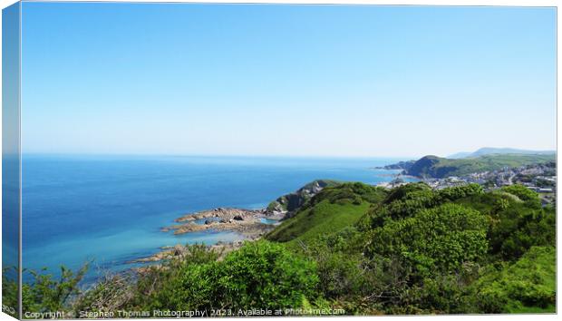 Ilfracombe view from National Trust Torrs Canvas Print by Stephen Thomas Photography 