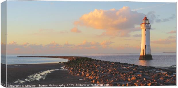 New Brighton Perch Rock Lighthouse Canvas Print by Stephen Thomas Photography 