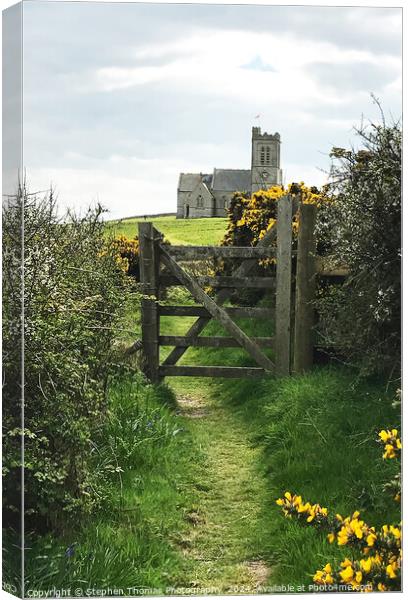 St. Helen's Anglican Church on Lundy Island Canvas Print by Stephen Thomas Photography 