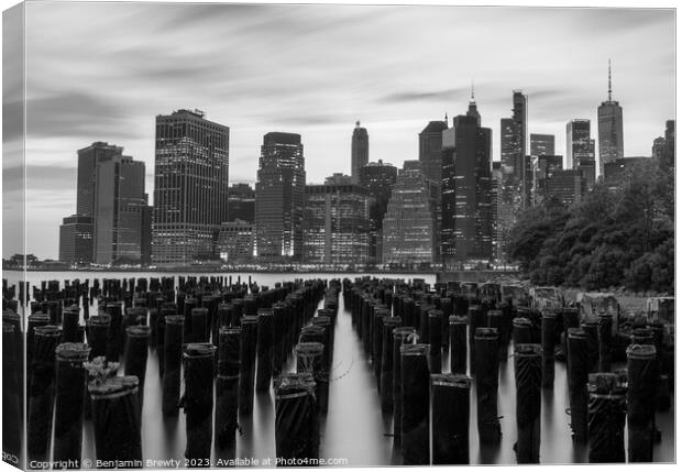 B&W NYC Skyline  Canvas Print by Benjamin Brewty