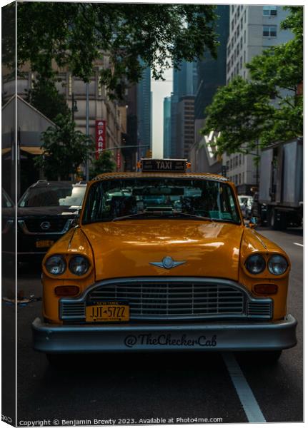 New York Yellow Taxi  Canvas Print by Benjamin Brewty