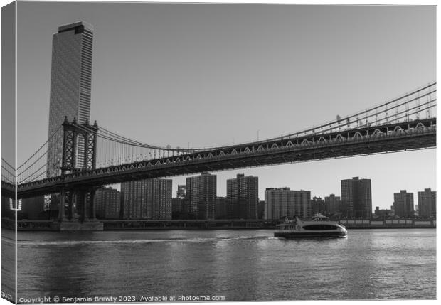 Black & White NYC Skyline  Canvas Print by Benjamin Brewty