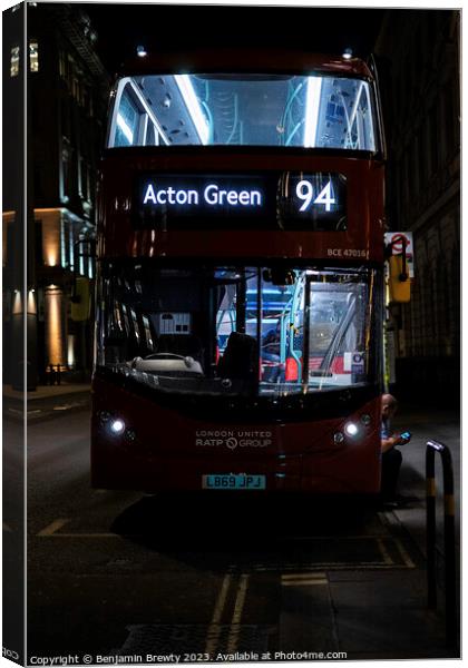 London Street Photography Canvas Print by Benjamin Brewty