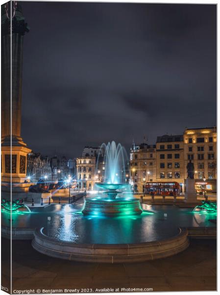 Trafalgar Square Canvas Print by Benjamin Brewty