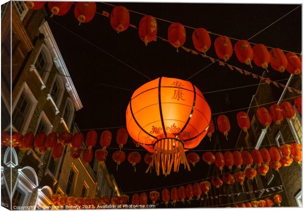 Chinatown Lantern  Canvas Print by Benjamin Brewty