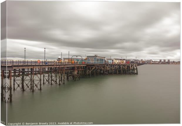 Southend On Sea Day Time Long Exposure  Canvas Print by Benjamin Brewty