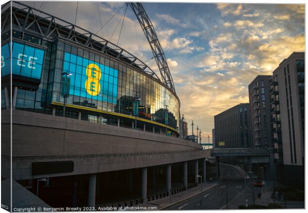 Wembley Stadium Sunset  Canvas Print by Benjamin Brewty