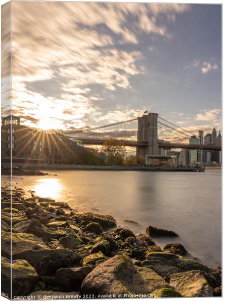 New York Sunset Canvas Print by Benjamin Brewty