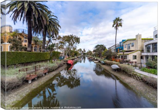 Venice Canals Long Expose Canvas Print by Benjamin Brewty