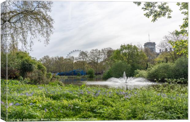 St James's Park Canvas Print by Benjamin Brewty