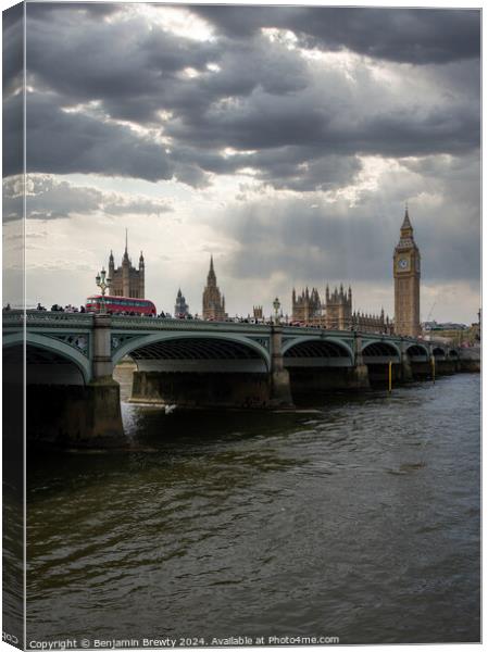 Westminster Bridge  Canvas Print by Benjamin Brewty