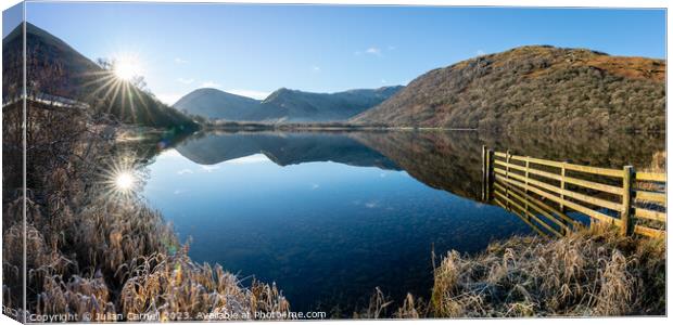Brothers water sunrise Lake District Canvas Print by Julian Carnell