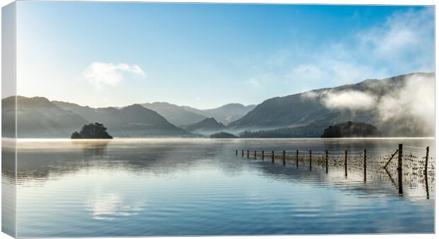 Misty calm Derwent Water number 2 Canvas Print by Julian Carnell