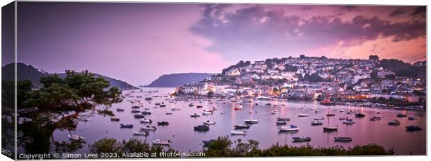 View over Salcombe harbour in Devon Canvas Print by Simon Lees