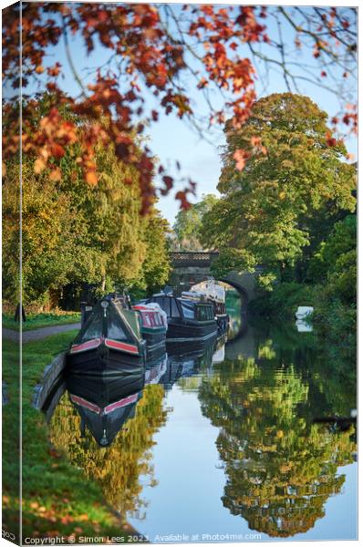 Bath Canal in Autumn Canvas Print by Simon Lees