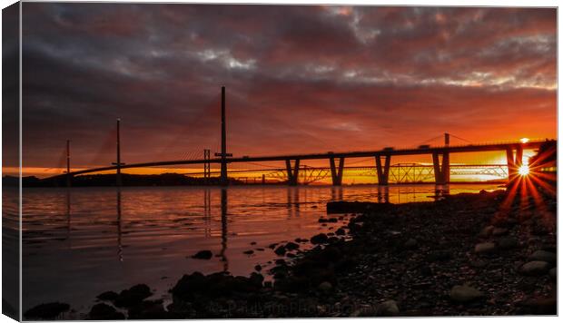 Queensferry Crossing Sunburst Canvas Print by Set Up, Shoots and Leaves