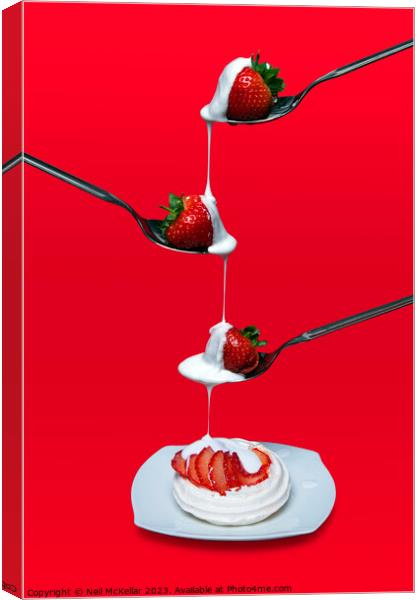 Strawberries and Cream Canvas Print by Neil McKellar