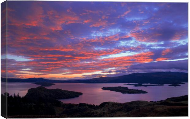 Sunset over Loch Lomond Canvas Print by Neil McKellar