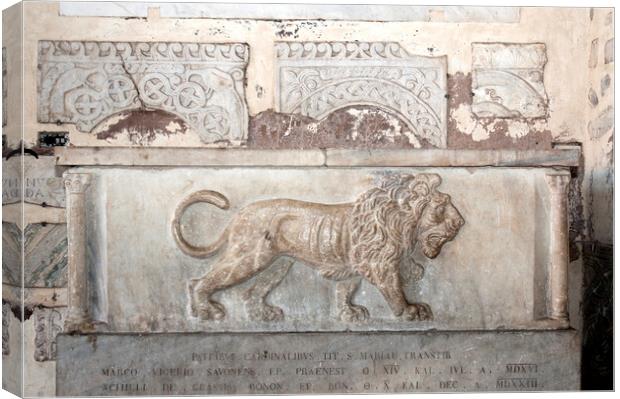 Lion Sarcophagus Canvas Print by Fabrizio Troiani