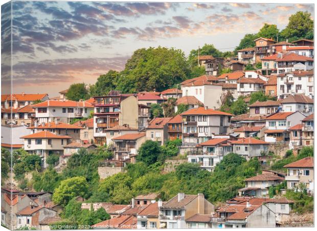 Houses in Veliko Tarnovo Bulgaria Canvas Print by Cristi Croitoru