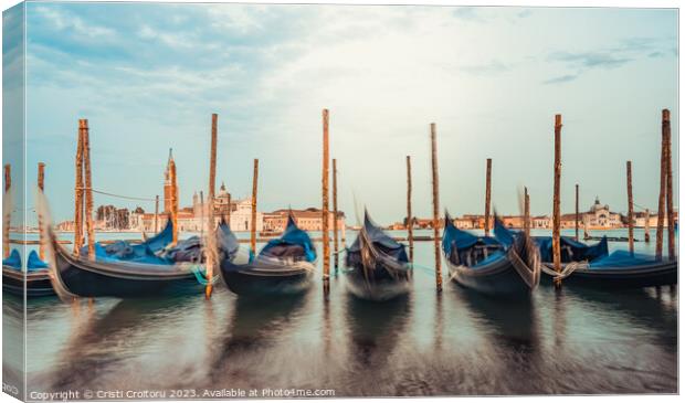 Gondolas on Grand Canal in Venice. Canvas Print by Cristi Croitoru