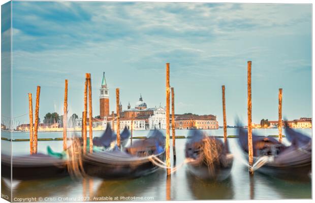 Gondolas on Grand Canal in Venice. Canvas Print by Cristi Croitoru