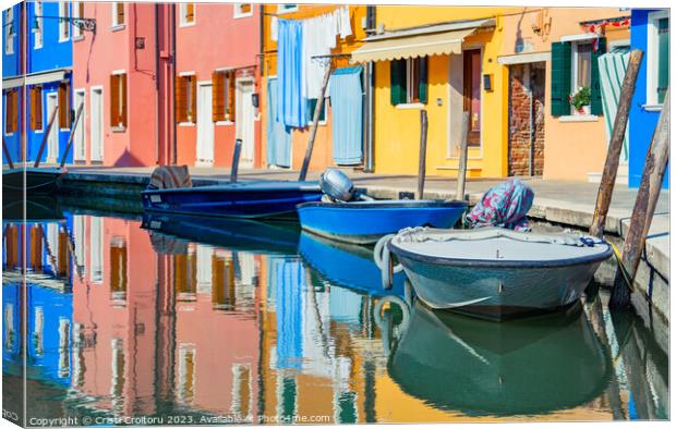 Water canal in Burano, Venice Canvas Print by Cristi Croitoru