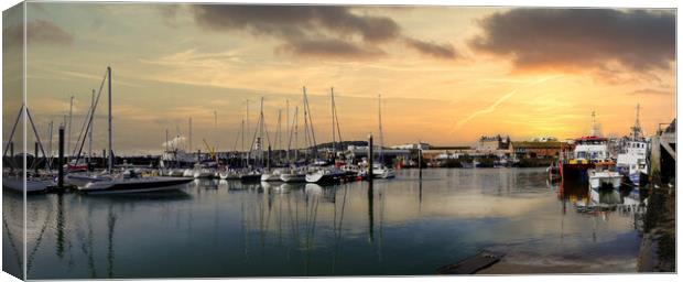 Scarborough Yacht Marina Panoramic Canvas Print by Steve Smith