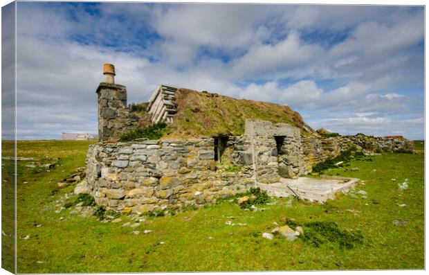 Berneray Croft Canvas Print by Steve Smith