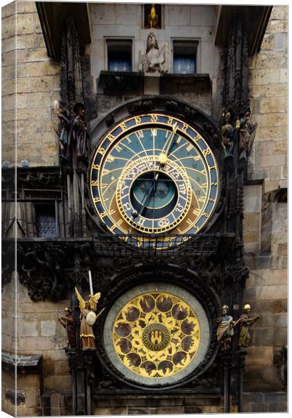Prague Astronomical Clock Canvas Print by Steve Smith
