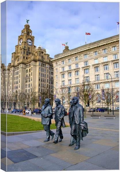 The Beatles Pier Head Liverpool Canvas Print by Steve Smith