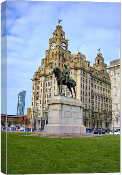 Regal Majesty at Liverpools Pier Head Canvas Print by Steve Smith
