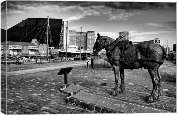 Tribute to Liverpools Working Horses Canvas Print by Steve Smith