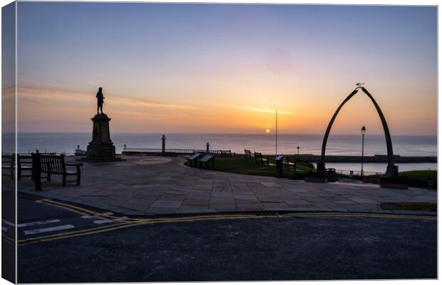 Captain Cook Monument And Whalebones Canvas Print by Steve Smith