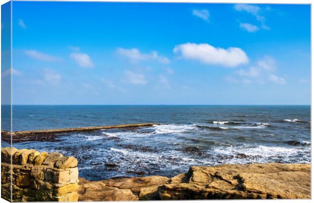 Secluded Paradise on Whitley Bay Canvas Print by Steve Smith
