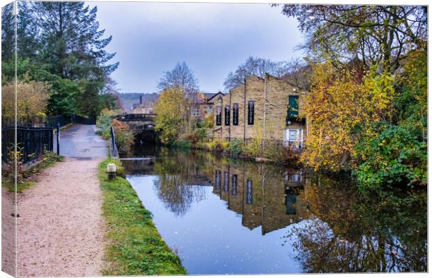 Serenity by the Rochdale Canal Canvas Print by Steve Smith
