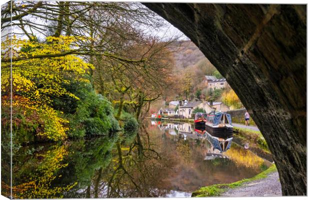 Serene Rochdale Canal Reflections Canvas Print by Steve Smith