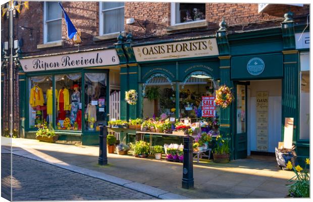 Ripon Shop Fronts Canvas Print by Steve Smith