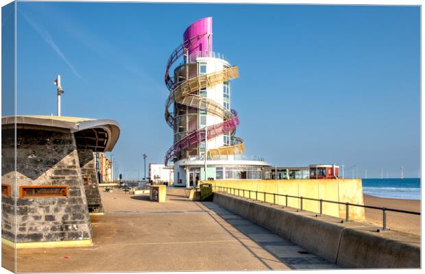 Capturing the Charm of Redcar's Vertical Pier Canvas Print by Steve Smith