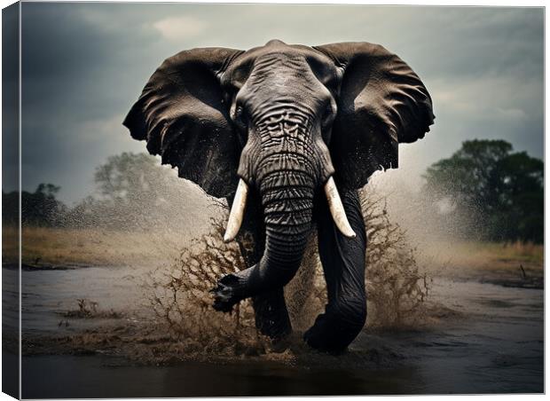 Bull Elephant Canvas Print by Steve Smith