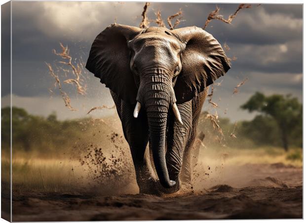African Bull Elephant Canvas Print by Steve Smith