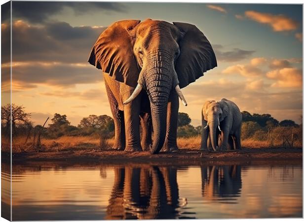 Bull Elephant Canvas Print by Steve Smith