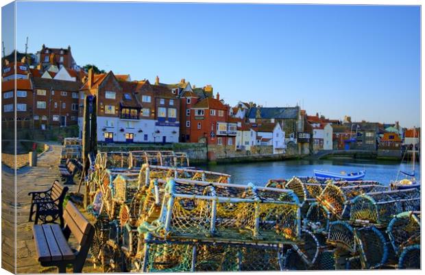 Whitby Lobster Pots Canvas Print by Steve Smith