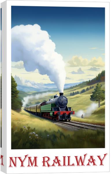 North York Moors Railway Travel Poster Canvas Print by Steve Smith