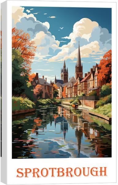 Sprotbrough Canal Travel Poster Canvas Print by Steve Smith