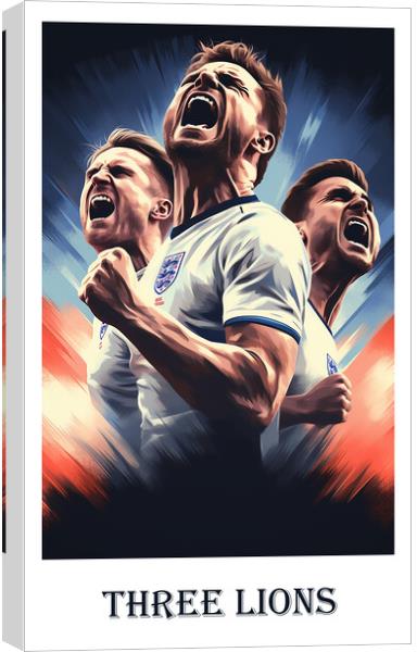 Three Lions Poster Canvas Print by Steve Smith