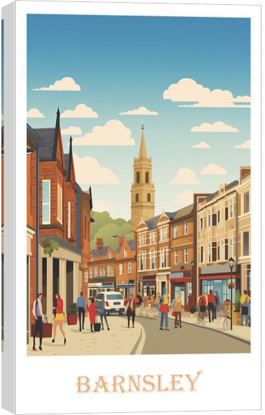 Barnsley Travel Poster Canvas Print by Steve Smith