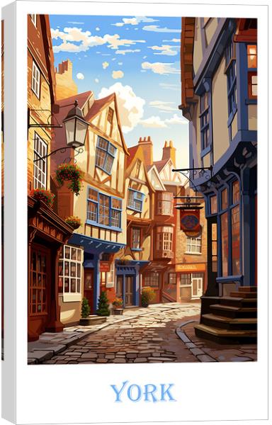 York Travel Poster Canvas Print by Steve Smith